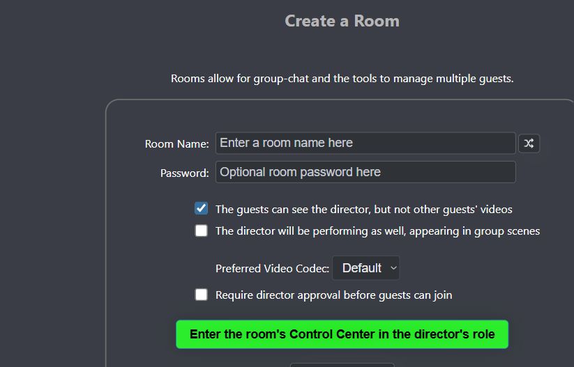 VDO.Ninja Create a Room option that lets guests see the director but not other guests' videos